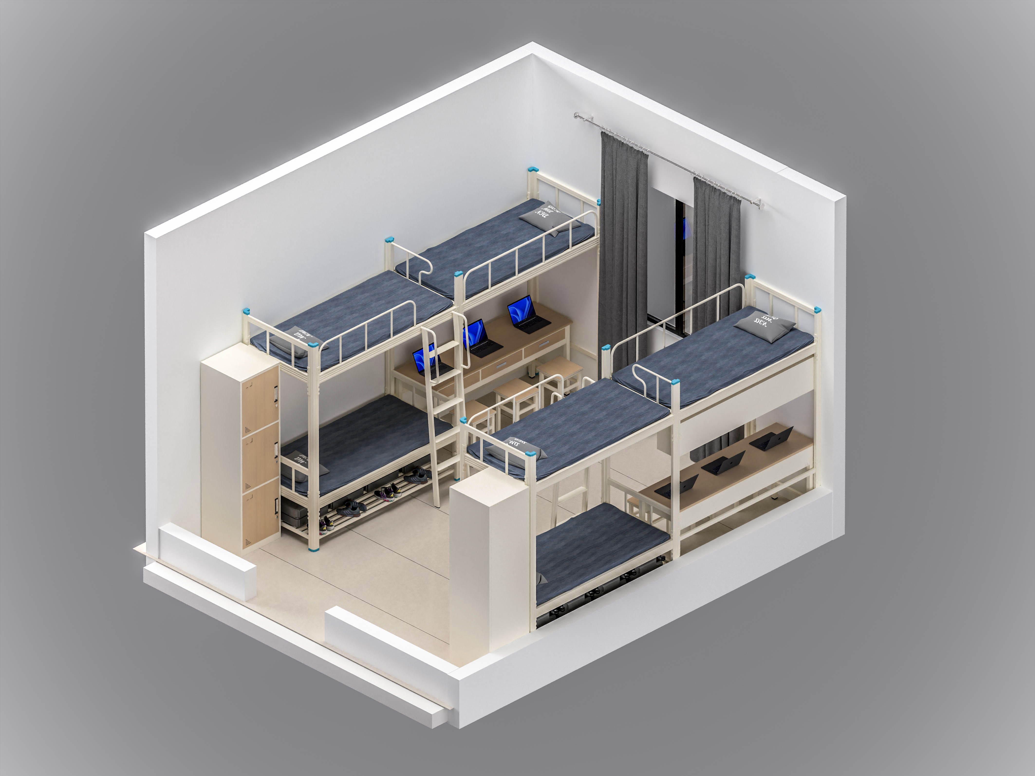 连体上下铺铁床